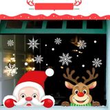 XC009 5 Sets Kerstvenster Grille Sticker Santa Claus Elk Glas Raam Decoratie