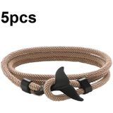 5 stuks walvisstaart gevlochten hand touw dubbele live gesp verstelbare armband
