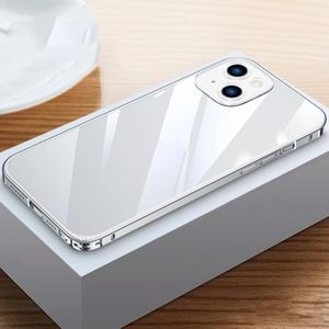 Metalen frame HD transparant telefoonhoesje voor iPhone 14