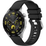 Voor Huawei Watch GT4 46mm 22mm vloeibare glanzende zilveren gesp siliconen horlogeband