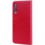 Rose relif horizontale Flip PU lederen case voor Samsung Galaxy A7 (2018)  met houder & kaartsleuven & portemonnee (rood)