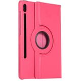 Voor Samsung Galaxy Tab S8 Ultra 360 graden Rotatiehouder Litchi Leather Tablet Case (Rose Red)