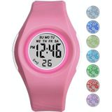 Syneke 8140 Student Jelly kleurrijke lichtgevende waterdichte digitale horloge (tedere roze)
