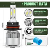 2 stuks S2 9007/HB5 18W 6000K 1800LM IP65 2 COB LED auto koplamp lampen  DC 9-30V (koel wit)