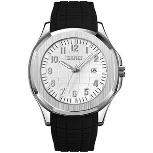 SKMEI 9286 buitensporten multifunctioneel heren waterdicht quartzhorloge (zwarte riem witte noedels)