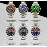 OCHSTIN 7019D multifunctioneel quartz waterdicht lichtgevend stalen herenhorloge (groen + goud)