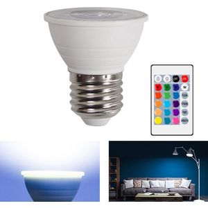 Energiebesparende LED-verkleuring Gloeilamp Huis 15 Kleuren Dimmen Achtergrond Decoratie Licht  Stijl: Transparant Cover E27 (RGB White)