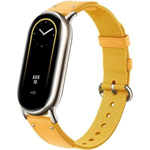 Origineel voor Xiaomi Mi Band 8 nylon gevlochten + lederen horlogeband