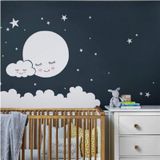 Wolk sterren maan kinderen kamer decoratie muur sticker  grootte: 62cm x 62cm