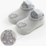 4 paar baby sokken cartoon print lijm riem baby antislip vloer sokken grootte: m 1-3 jaar oud (grijs)
