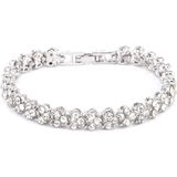 Glamoureuze vrouwelijke Crystal armband met kunstmatige diamond ingelegd voor bruiloft  verloving  Mother's Day en de Gift van de verjaardag  Diameter: 5 25 cm  omtrek: 16.5 cm(Silver)