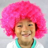 Kleurrijke Wild-Curl Up kroon partij Cosplay Headwear golvende korte polyestergaren gemaakt pruiken voor volwassene en Child(Pink)