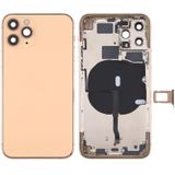 Battery Back Cover (met side keys & Card Tray & Power + Volume Flex Cable & Wireless Charging Module) voor iPhone 11 Pro(Gold)