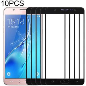 10 PCS front screen buiten glazen lens voor Samsung Galaxy J7 Max (zwart)