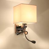 Creatieve minimalistische woonkamer slaapkamer bed lamp Hotel Lees lamp  lampenkap kleur: dubbele buis zwart