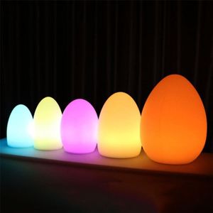 LED Outdoor Bar tafellamp KTV afstandsbediening kleurrijke opladen creatieve decoratieve ei-vormige tafel lamp  grootte: 15 x 21cm