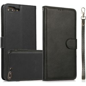 Calf Texture 2 in 1 Detachable Magnetic Back Cover Horizontal Flip Leather Case with Holder & Card Slots & Wallet & Photo Frame For iPhone 8 Plus / 7 Plus(Black)