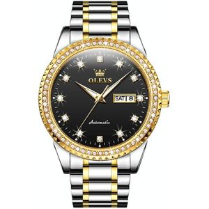 OLEVS 7003 heren multifunctioneel waterdicht mechanisch horloge (goud + zwart)