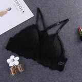 Camisole Vrouwelijke Verpakt Borst Tube Top Ondergoed Sexy Lace Verzameld Base Bh met borst pad  maat: one size(zwart)