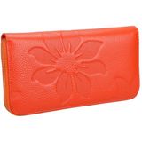 91 Litchi textuur vrouwen grote capaciteit hand wallet portemonnee telefoon tas met kaartsleuven (oranje)