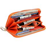 91 Litchi textuur vrouwen grote capaciteit hand wallet portemonnee telefoon tas met kaartsleuven (oranje)
