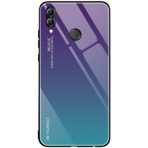 Voor Huawei Honor 10 Lite Gradient Color Glass Case (Paars)