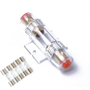 A0237 Auto Audio Inline AGU 4/8 Gauge AGU Zekeringhouder Vergulde met 5 stks 60a Fuse