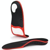 1 paar 068 sport correcte schokbestendige massage boog van voet platvoet ondersteuning binnenzool schoen-pad  maat: M (255-260mm) (rode witte flanel)