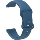20mm voor Garmin Venu / Samsung Galaxy Watch Active 2 Universele Inner Back Gesp Perforation Silicone Vervanging Strap Horlogeband (Midnight Blue)
