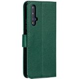 Feather patroon Litchi textuur horizontale Flip lederen draagtas met portemonnee & houder & kaartsleuven voor Huawei Honor 20 (groen)