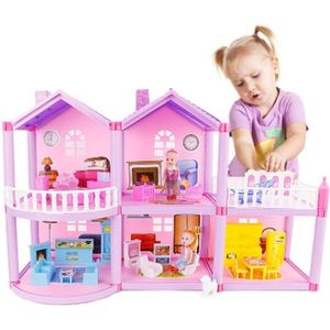 DIY geassembleerd miniatuur prinses Doll House kleine Villa simulatie droomhuis meisje speelgoed