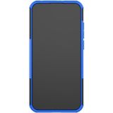 Band textuur TPU + PC schokbestendig telefoon geval voor Huawei Honor 8A/Y6 2019  met houder (blauw)