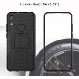Band textuur TPU + PC schokbestendig telefoon geval voor Huawei Honor 8A/Y6 2019  met houder (blauw)