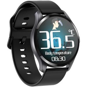 T88 1 28 inch TFT kleurenscherm IP67 waterdicht slim horloge  ondersteuning lichaamstemperatuur monitoring / slaap monitoring / hartslag monitoring (zwart)