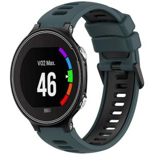 Voor Garmin Forerunner 630 Tweekleurige siliconen horlogeband (olijfgroen + zwart)