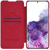 Voor Samsung Galaxy S21 Plus 5G NILLKIN QIN-serie Crazy Horse Texture Horizontale Flip Lederen case met kaartsleuf (rood)