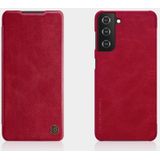 Voor Samsung Galaxy S21 Plus 5G NILLKIN QIN-serie Crazy Horse Texture Horizontale Flip Lederen case met kaartsleuf (rood)