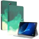 Voor Samsung Galaxy Tab A 10.1 2016/T580/T585 aquarel patroon flip lederen tablet case (cyaan groen)