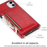 Vierkante rits portemonnee tas TPU +PU Back Cover Case met houder & kaartslots & portemonnee & cross-body riem voor iPhone 11(Rood)