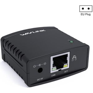 WAVLINK NU72P11 100 Mbps netwerkprintserver USB 2.0 netwerkprinter voedingsadapter (EU-stekker)