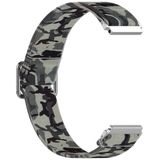 20mm voor Samsung Galaxy Watch Active2 / Actieve verstelbare elastische afdrukken vervangende horlogeband (camouflage grijs)