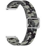 20mm voor Samsung Galaxy Watch Active2 / Actieve verstelbare elastische afdrukken vervangende horlogeband (camouflage grijs)