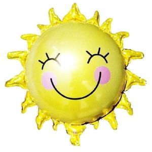 2 PC'S ballon cartoon glimlach zon bloem aluminium ballon partij decoratie benodigdheden  grootte: 65x66cm gele zonnebloem