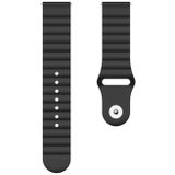 22mm Voor Huawei Watch GT2e / GT2 46mm Reverse Buckle Wave Siliconen Strap(Zwart)