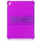 Voor iPad 6 (9.7 Universal) Tablet PC Siliconen beschermhoes met onzichtbare beugel (Paars)