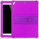 Voor iPad 6 (9.7 Universal) Tablet PC Siliconen beschermhoes met onzichtbare beugel (Paars)