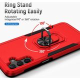 Voor Samsung Galaxy A13 5G Pioneer Armor Heavy Duty PC + TPU Houder Phone Case (rood + zwart)