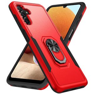 Voor Samsung Galaxy A13 5G Pioneer Armor Heavy Duty PC + TPU Houder Phone Case (rood + zwart)