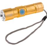 Wit licht intrekbare zaklamp  Cree Q5 LED 3-Mode met Lanyard(Gold)