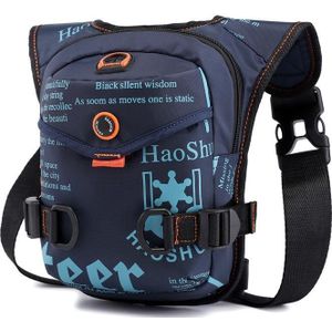HaoShuai 5126 outdoor rijden been tas multifunctionele sport mannen borsttas draagbare taille tas messenger tas (marineblauw)